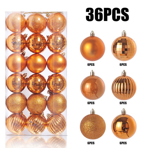 Mini Christmas Ball Ornaments Shatterproof Orange 36PCS 1