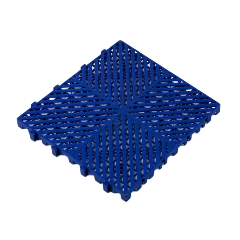 Interlocking Floor Tiles 40X40cm Blue 15Pcs Slipresistant Modular Drainage Tiles For Garage Shower Deck 9330225708230