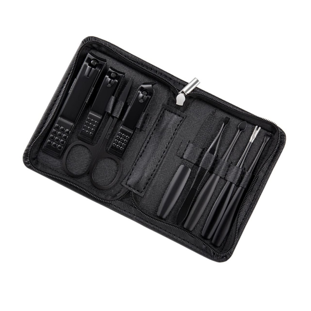 9Piece Manicure Set with RustResistant Steel Tools for Travel Nail and Eyebrow Care in Zipper Bag
