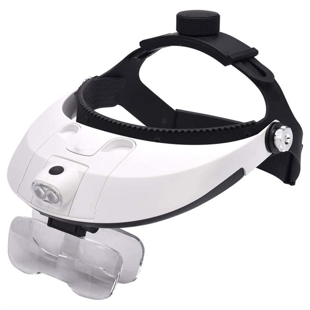 Light Professional Headband Magnifier With Led 5 Interchangeable Lenses For Precision Hands Work