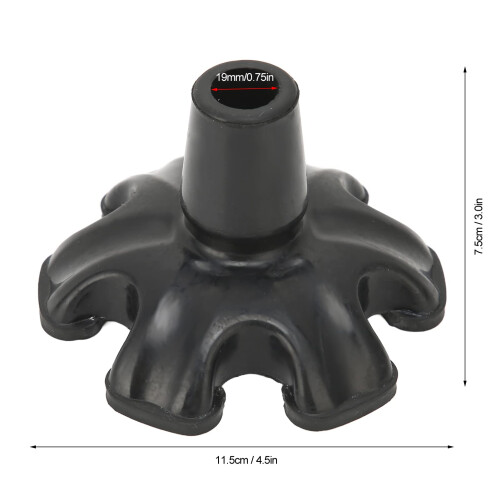 Walking Cane Tips 3/4 Inch Rubber Cane Tip Replacement with SixPoint Stable Support and AntiSlip Base 1