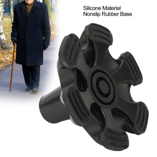 Walking Cane Tips 3/4 Inch Rubber Cane Tip Replacement with SixPoint Stable Support and AntiSlip Base 2