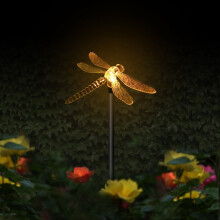 (dragonfly) Solar Garden Lights Multi-Color Changing bird Butterfly Dragonfly Solar Powered Pathway Lights Outdoor Landscape Path Lawn Lamp