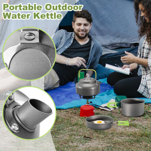 Lightweight Camping Cookware Set with Compact Nesting Design, Fast Heating Pots and Pans for Backpacking 2