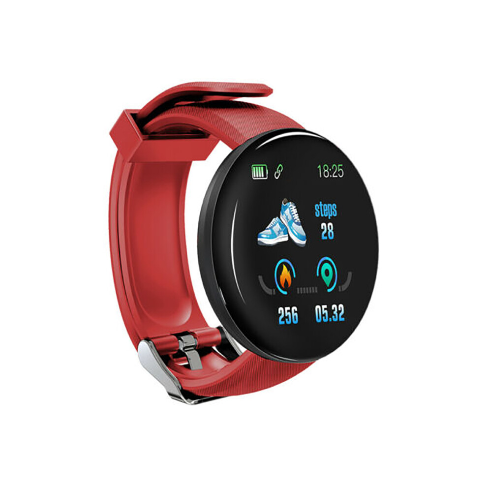 (Red) D18 Sweatproof Smart Watch Heart Rate Blood Pressure Monitor Fitness Tracker Red 115295358542