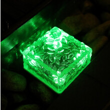 (Small green light) Solar LED ice brick light outdoor courtyard floor tile light garden landscape decoration underground light
