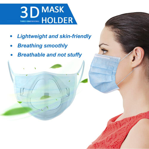 3D Mask Bracket with Lipstick Protection, Reusable Breathable Inner Support Frame for Comfortable Fit 1