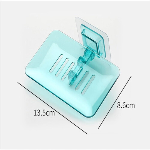 Wall Mounted Soap Holder with Quick Drain Design, Adhesive Bathroom Soap Dish Organizer 1