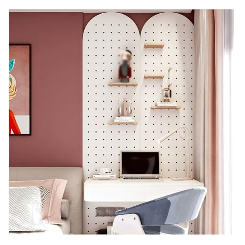 Wall Mounted Pegboard Organizer 60x80 cm Solid Wood Board White Finish for Kitchen Garage Office Dorm 1