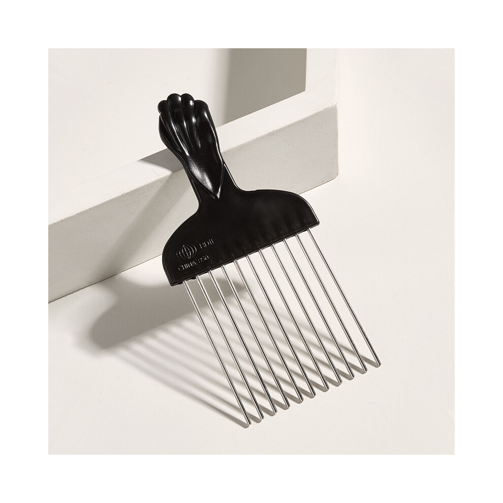 Unisex Black (11 Pin-C5) Afro Comb With Fist African Hair Pik Professional Styling