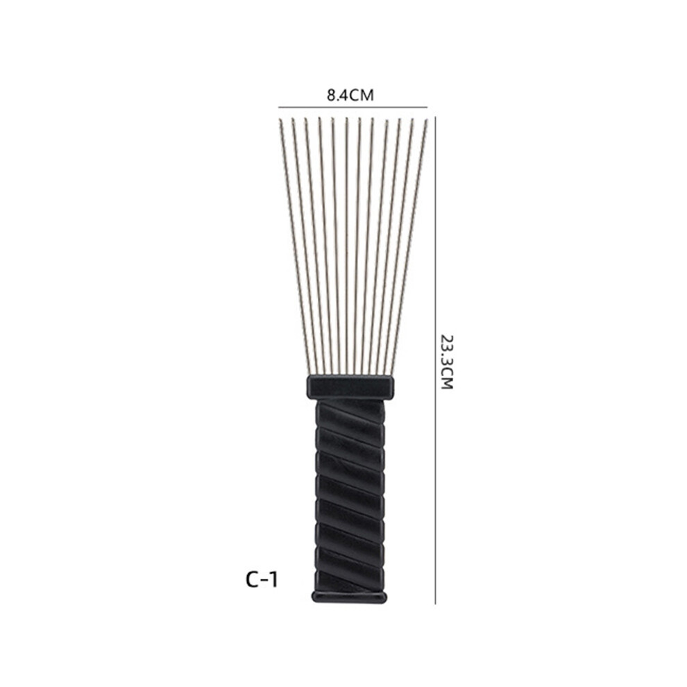 Unisex Black (C1) Afro Comb With Fist African Hair Pik Professional Styling