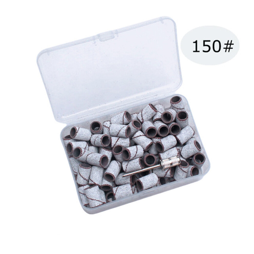 (150#) 100Pcs White Nail Sanding Bands For Drill Bits, File & Polish Remover 413590199977