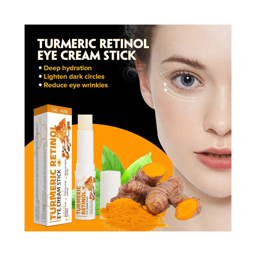 Cream/Dark 5G Turmeric Retinol Eye Stick For Remove Circles Firming Lifting