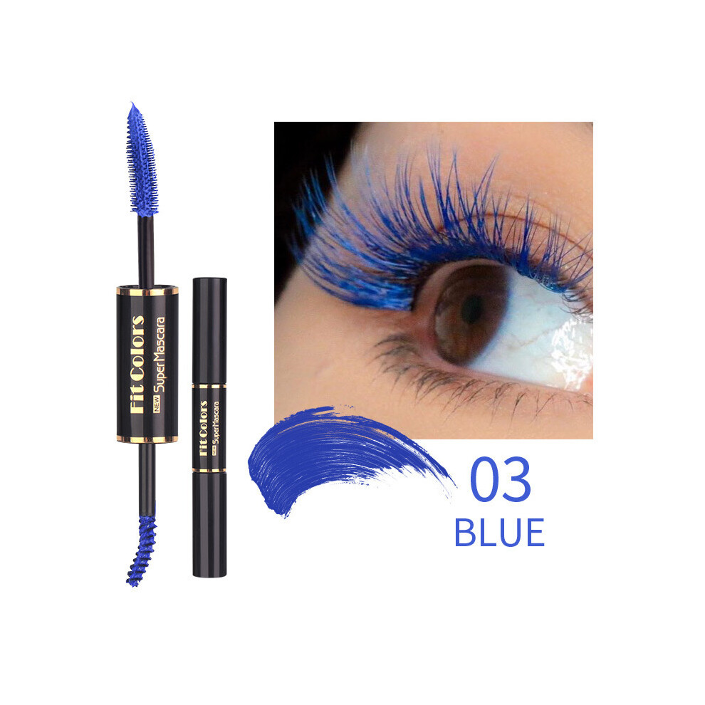 (BLUE) 5G Double Head Multi-coloured Eye Eyelash Makeup Bright Colorful Mascara