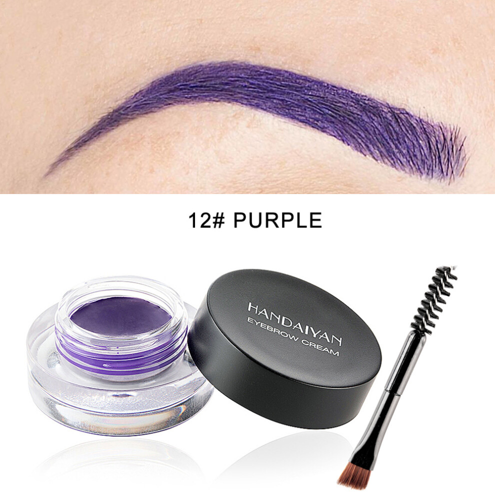 Cream (12#) 12 Color Eyebrow Gel Tattoo Makeup Eye Brow Tint Long-Lasting
