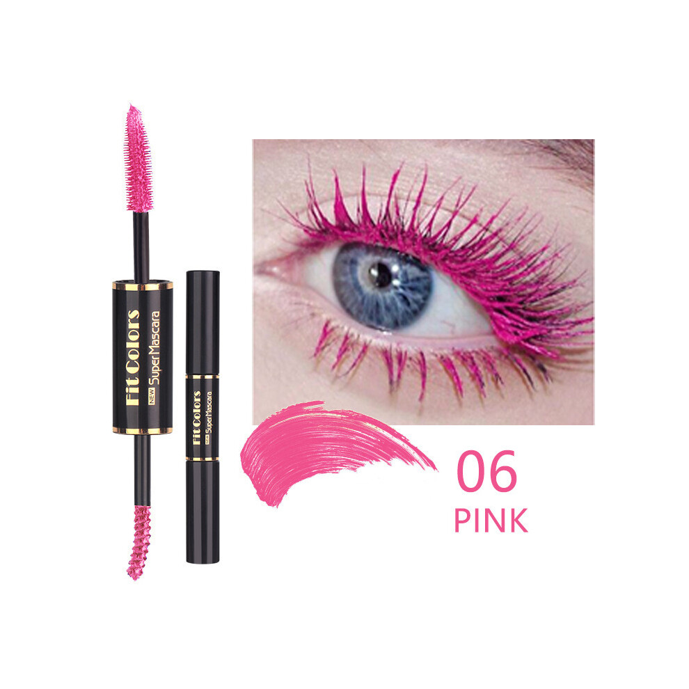 (PINK) 5G Double Head Multi-coloured Eye Eyelash Makeup Bright Colorful Mascara