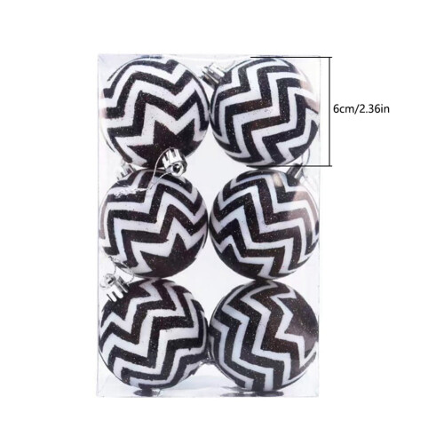 Halloween Ball Ornaments Black 6 pcs 1