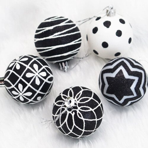 Halloween Ball Ornaments Black 6 pcs 2