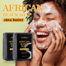 100G Shea Butter Black Soap Bar Soap For Hydrate Nourish Cleanse Impurities