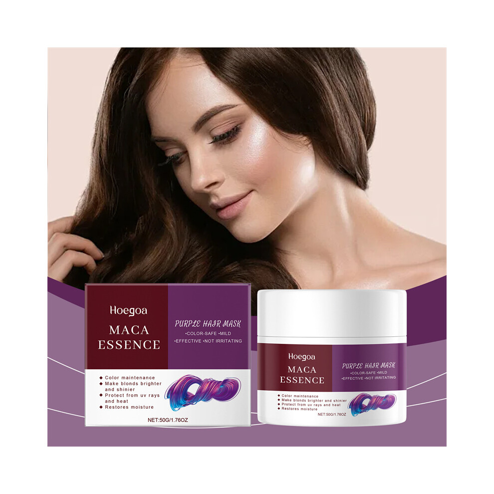 50G Purple Hair Mask Maca Essence For Deep Nourish Smoother Brighten' Hair