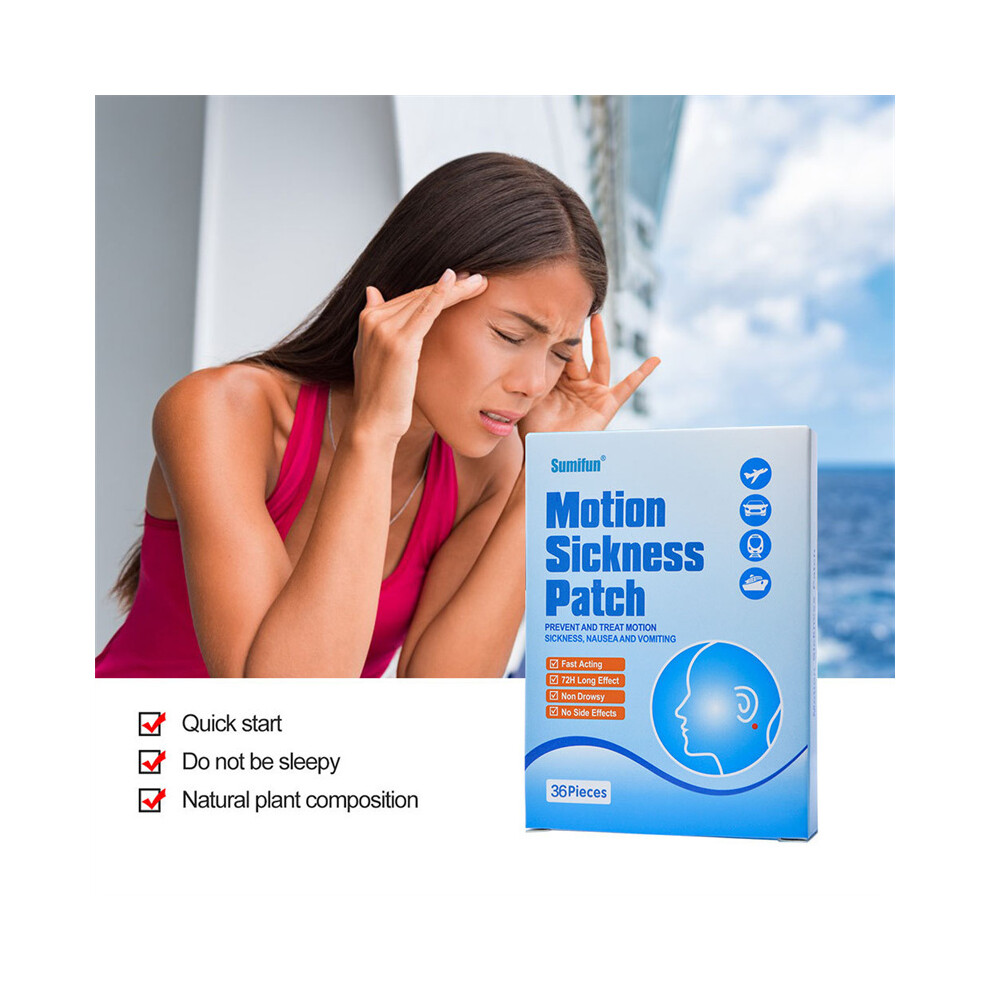 36PCS Motion Sickness Herbal Patch For Works to Relieve Vomiting Nausea