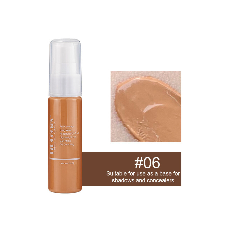 (6) 30ML Matte Skin Foundation Concealer Makeup Matte Brighten Even Skin Tone