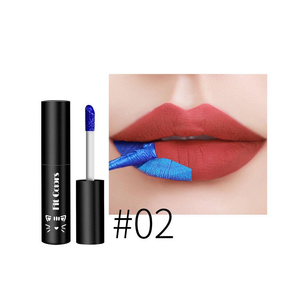 (02#) Tinted Lip Peel-off Lip Stain Lipstick Tear Off Glaze Finish With Base Color