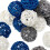 Wicker Rattan Balls Gray White Blue 15 pcs 3