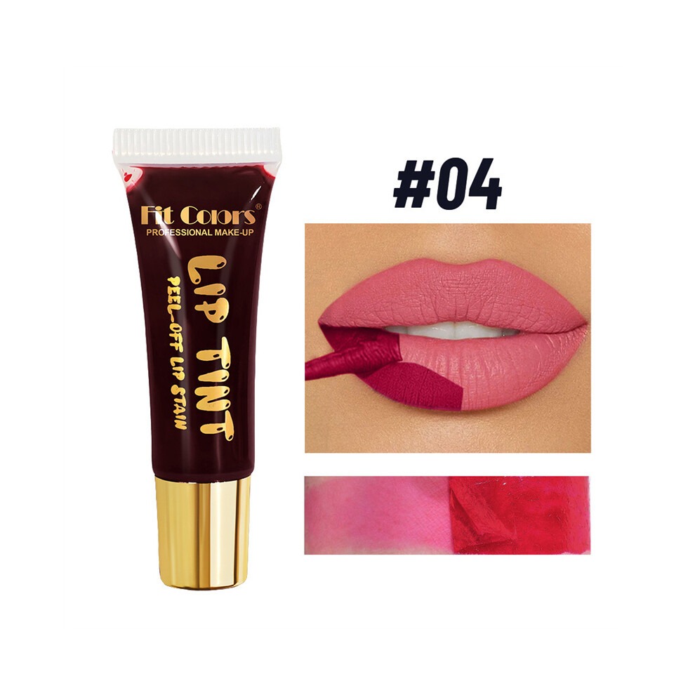 (04#) Tear Off Glaze Finish With Base Color Tinted Lipstick 6 Color Peel-off Lip Stain