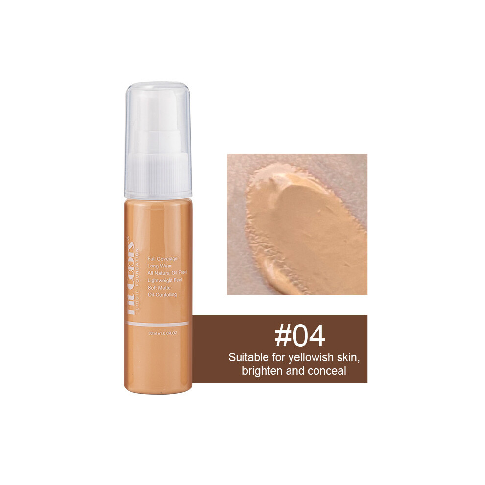 (4) 30ML Matte Skin Foundation Concealer Makeup Matte Brighten Even Skin Tone