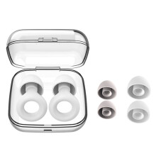 (White) Reusable Soft Silicone Ear Plugs Noise Reduction Flexible Study Sleep EarPlugs
