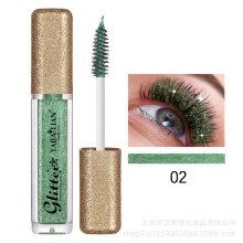 (02# Green) 6-Color Sparkling Crushed Diamond Pearl Glitter Mascara, Lengthening Effect, 26.8g