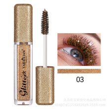 (03# Gold) 6-Color Sparkling Crushed Diamond Pearl Glitter Mascara, Lengthening Effect, 26.8g