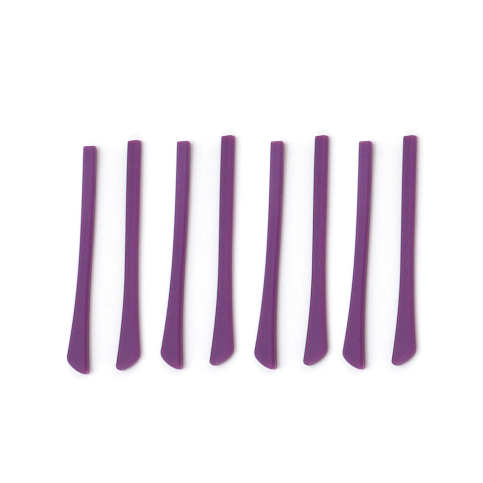 Purple (Purple) 4 Pairs Eyeglasses Silicone Rubber Temple End Tips Ear Sock Replacement Pieces