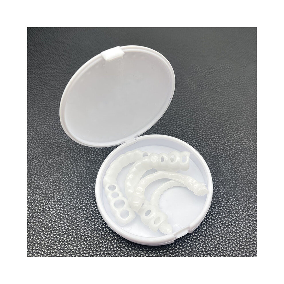 (For Upper+Lower Teeth) Snap On Bottom Upper Lower False Teeth Set Dental Veneers Dentures Fake Tooth