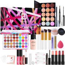 (B) Makeup Set Full Professional Makeup Kit Eyeshadow Blush Lipstick Powder Puff