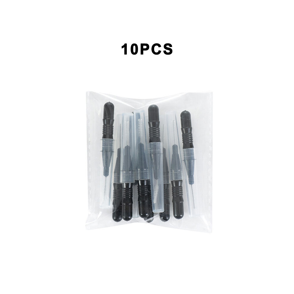 Black (Black) 10Pcs Interdental Brush Floss Sticks Tooth Floss Head Cleaning Toothpick