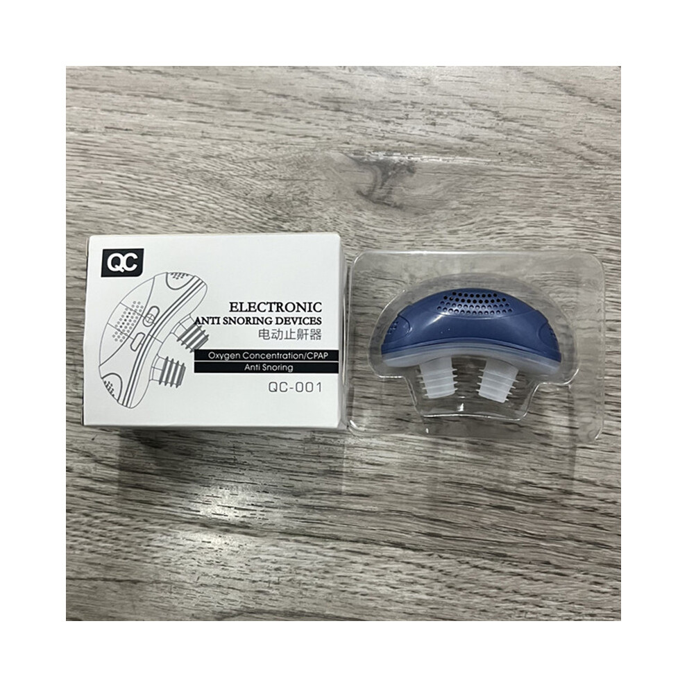 (Blue) Sleep Apnea Stop Snore Aid Stopper Electric Noise Anti Snoring Device