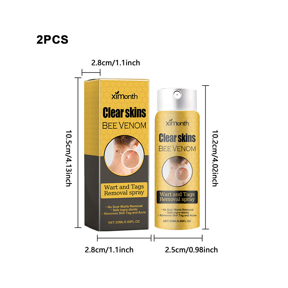 (2PCS) 20ML Bee Venom Wart And Tags Removal Spray For Removing Moles Spots Skin Tags