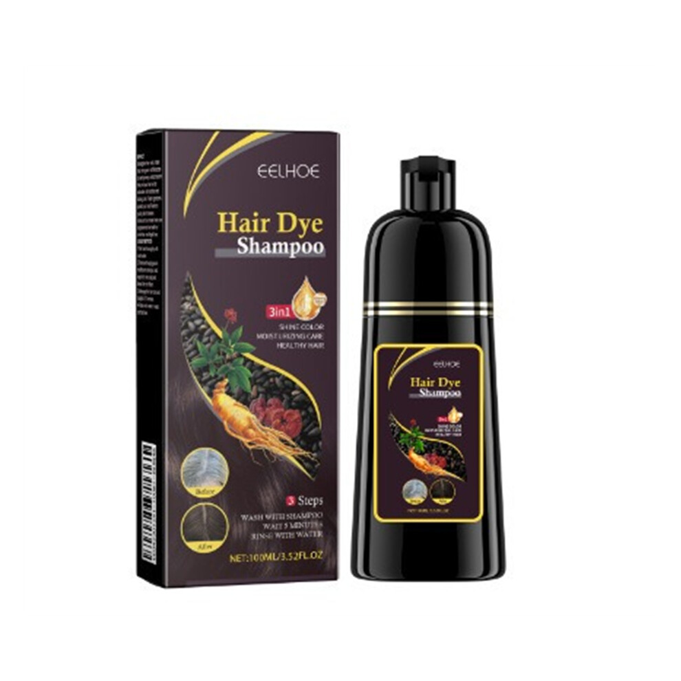 Brown (Natural ) 100Ml Black/ 3 In 1 Hair Dye Shampoo Instant + 100% Gray Hair Coverage