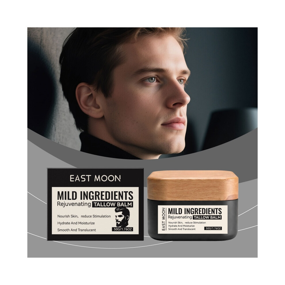 Men Face Tallow Balm 50g Beef Tallow Hydrating Cream Gentle ingredients soothe dry skin