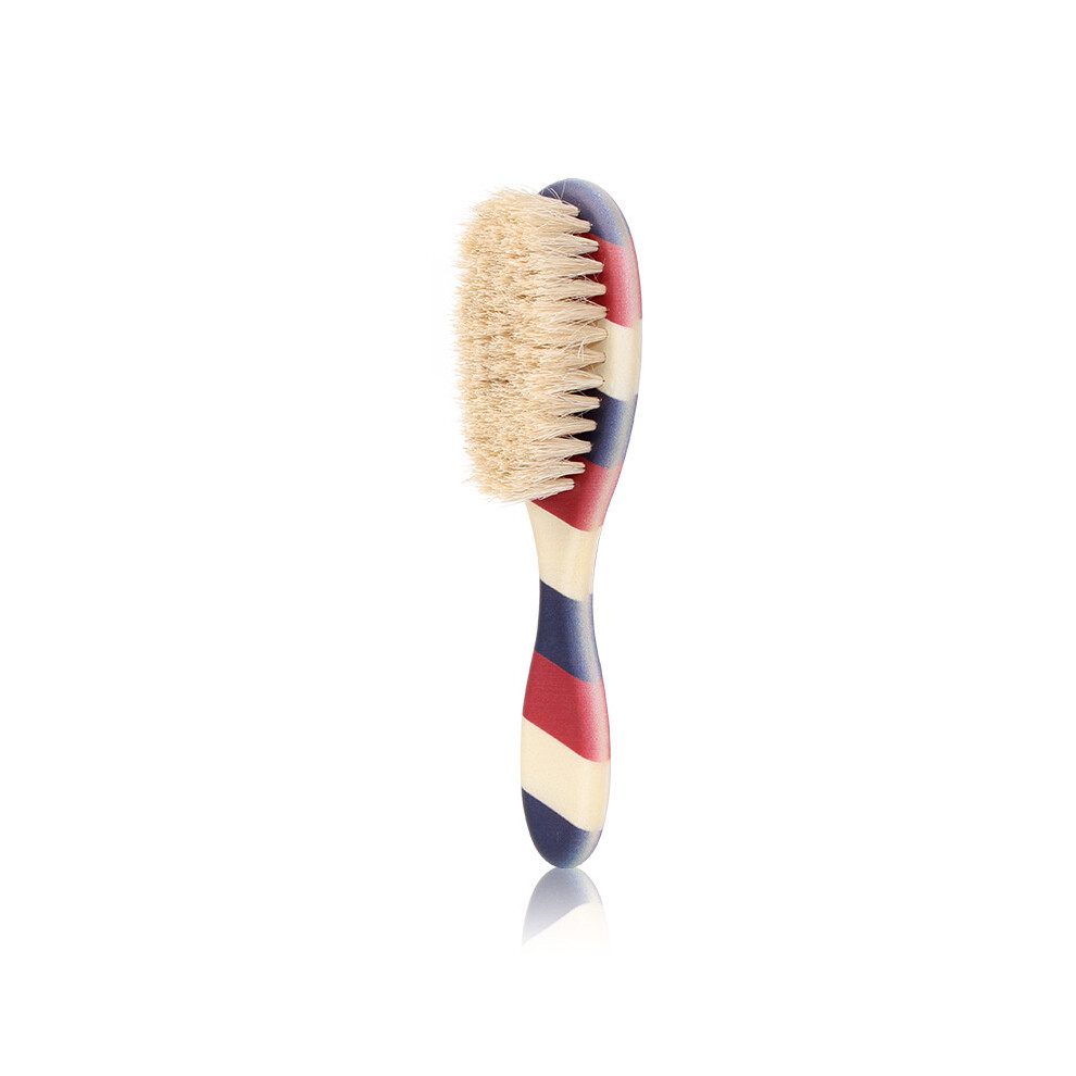 (Striped Horsehair) Men Brush Boar Bristle Mustache Shaving Comb Face Massage Facial Hair Cleaning