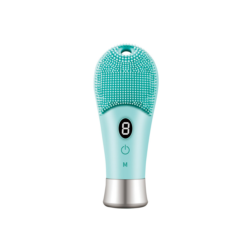 (Blue) Silicone Electric Face Cleansing Brush Facial Cleaner Cleaning Massage Skin Care
