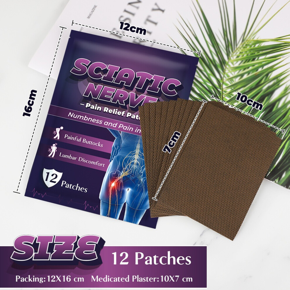 (60pcs/5 pack) 12PCS Sciatica Nerve Pain Relief Patches, Acupressure Point Therapy Pack