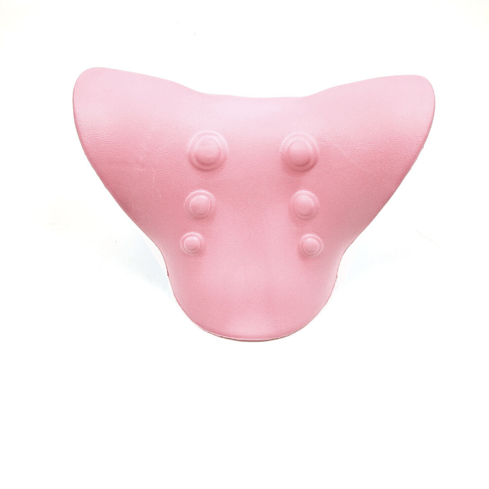 (C pillow pink) Neck Massage Pillow & Stretcher for Shoulder Relaxation and Cervical Spine Alignment
