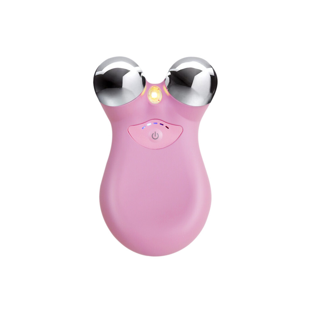 (Pink) Face Micro Massager Electric Lift Skin Care Tool Spa Tightening Lifting Beauty Instrument