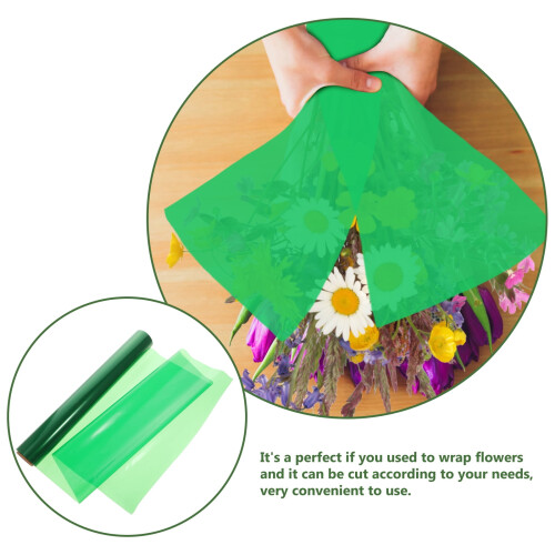 Papier cellophane vert pour fleurs, 30 m 1