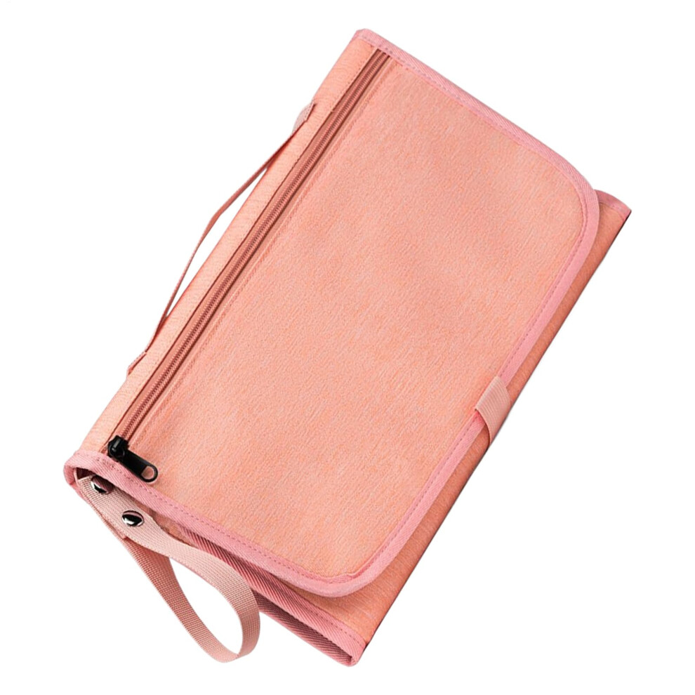 Diaper Bag Backpack With Foldable Changing Station, Large Waterproof Capacity And Stroller Hook Pink