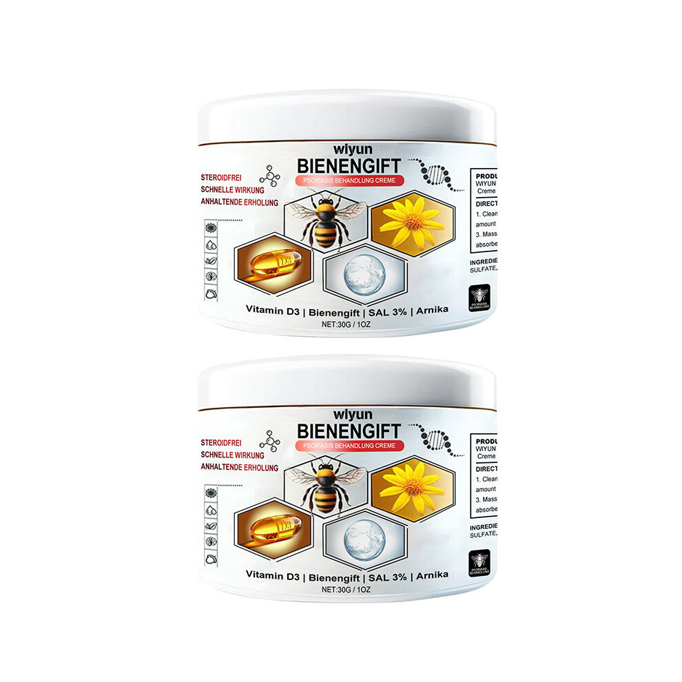 Cream/Red (2Pcs) 30G Bee Venom Skin Psoriasis Treatment For Flaky Itchy Skin