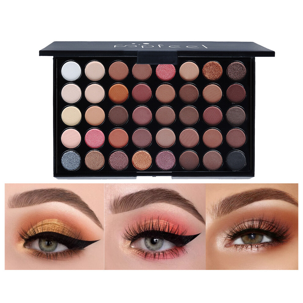 (Earth colour) 40 Colors Matte Glitter Eyeshadow Palette Waterproof Long Lasting Eyeshadow Palette